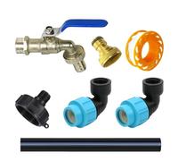 Adaptador de monos de tote, adaptador de manguera de tanque - Válvula de grifo para manguera de 3/4 pulgadas, de tanques de alambre de alambre grito de aleación de zinc Sellado de válvula d