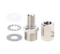 Adaptador de montaje CB a SO-239 de 3/8 pulgadas x 24 pulgadas para agujero de 1/2 pulgada por latón cromado pesado para radio CB Ham