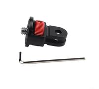 Adaptador de montaje de cámara ligero de aleación de aluminio 1/4-20 para Insta360 Hero 13 12, negro y rojo (negro-rojo)