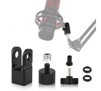 Adaptador de Montaje de Micrófono para Hyperx Quadcast con Adaptador de Tornillo de 3/8 Pulgadas o 1/4 Pulgadas Funciona con Soporte de Micrófono HyperX QuadCast y Brazo de Pluma(Negro)