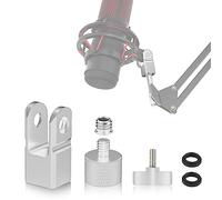 Adaptador de Montaje de Micrófono para Hyperx Quadcast con Adaptador de Tornillo de 3/8 Pulgadas o 1/4 Pulgadas Funciona con Soporte de Micrófono HyperX QuadCast y Brazo de Pluma(Plata)