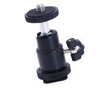 Adaptador de montaje de zapata de metal con rotación de 360 grados para cámaras réflex digitales estándar de 1/4 pulgadas, luces LED de fotografía, soporte ABS