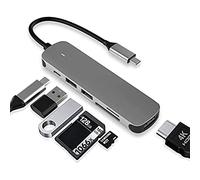 Adaptador de Múltiples Puertos Adaptador Divisor 65 W 6 en 1 Compatible con USB de 6 Puertos for Cambiar Estaciones de Acoplamiento de portátiles.