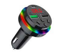 - Adaptador de música: modulador FM con pantalla LED, puerto USB, receptor de audio para coche, adaptador de carga, asistente de llamadas, navegación por voz, dispositivo para el interior del coche