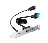 Adaptador de Panel Frontal USB 3.2 Gen2x2 de 20 Gbps, Conectores USB-C y USB A USB 3.2 Tipo e, Clave A, de 20 y 19 Pines.