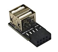 Adaptador de panel frontal USB de 9 pines a USB 2.0 para placa base de computadora, conector interno de placa de expansión interna