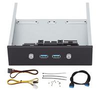 Adaptador de Panel Frontal USB PH7, Conector de Panel Frontal USB 3.0 de 2 Puertos con interruptores de alimentación Independientes, Control Estable para administración de Discos