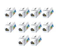 Adaptador de pared con conector de crimpado Ethernet Cat6 de 10 puertos, acoplador de módulo de 90 grados compatible con Ca