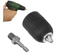 Adaptador de perforación sin llave, adaptador de chuck de taladro - Cambio rápido 1/2-20UNF Converter de perforación de mano de montaje - Cambio rápido a Chuck con 1/4 vástago cuadrado, herramienta de