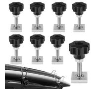 Adaptador de Pista en T M6 x 35mm T Track Adapter, 8 Piezas Tuerca de Ranura en T con Estrella Sujeción para Rieles de Techo T Ranura Caja de Techo y el Portabicicletas