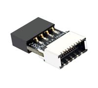 Adaptador de placa base - conector USB 2.0 de 9 pines, USB C | Convertidor de alta velocidad - macho a tipo E hembra - Encabezado de cabecera - Puertos tipo E al panel frontal para PC ū
