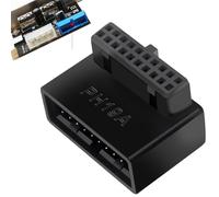 Adaptador de placa base de 90 grados - Adaptador de 90 grados de 19/20 pines | Conector interno de placa base | Enchufe en ángulo recto | Adaptador USB 3.0 en ángulo recto | Adaptador USB de extensión