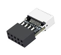 Adaptador de placa base USB 2.0 - Cabezal fiable de 9 pines | Conversión USB tipo E de 20 pines, expansión de placa frontal | Fácil conexión plug-and-play a PC portátil