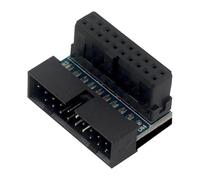 Adaptador de placa base USB C - Conector de ángulo recto de 19/20 pines ABS, extensión para PC de escritorio | Solución de gestión de cables, estación de trabajo de Ministerio del Interior, sala de ju
