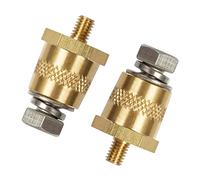 Adaptador de Polos para Batería, Latón Adaptadores de Batería M6, Adaptador Terminal Positivo & Negativo de Batería, con Tornillos de Acero Inox y arandelas, para Bornes Bateria Coche 12V