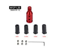 Adaptador de pomo de cambio de aluminio M12x1,25 rojo/M10x1,5 mm para engranajes sin rosca