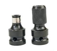 Adaptador de portabrocas de 1/2 cuadrado a vástago hexagonal de 1/4, acoplador de intercambio rápido, acero resistente para puntas de destornillador eléctrico
