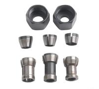 Adaptador de portabrocas de pinzas, 8 piezas de 6 mm, 6,35 mm, 8 mm, para máquina de grabado y enrutador eléctrico, acero al carbono tratado térmicamente, portabrocas de conversión multiusos (8 piezas