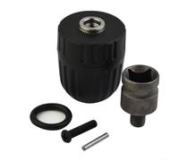 Adaptador de portabrocas sin llave con rango de sujeción de 0,8-10 mm y rosca de 3/8-24UNF para taladros eléctricos, incluye adaptador de enchufe cuadrado de 1,27 cm