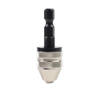 Adaptador de portabrocas sin llave con vástago hexagonal para convertir conductores para sostener brocas redondas de 0,3 mm a 3,4 mm de rango, construcción de metal, acabado negro, cambio rápido para