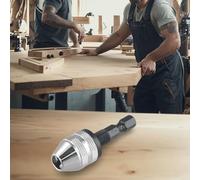 Adaptador de portabrocas sin llave de vástago hexagonal de 6,35 mm para convertir controladores estándar para sujetar brocas de cambio no rápido en múltiples herramientas eléctricas (0,3-3,6 mm)