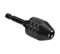 Adaptador de portabrocas sin llave de vástago hexagonal de 6,35 mm para convertir controladores estándar para sujetar brocas de cambio no rápido en múltiples herramientas eléctricas (0,6-8,0 mm)