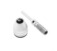 Adaptador de portabrocas sin llave de vástago hexagonal de 6,35 mm para convertir controladores estándar para sujetar brocas de cambio no rápido en múltiples herramientas eléctricas (0,3-3,4 mm)