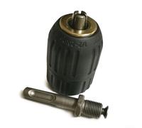 Adaptador de portabrocas sin llave SDS Plus a 0.5 pulgadas - 20 UNF - Rango de sujeción HSS de 3 mordazas de 2-13 mm con bloqueo patentado para taladros de impacto