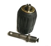 Adaptador de portabrocas sin llave SDS Plus a 1-2-20 UNF de 3 mandíbulas de 2-13 mm HSS con agarre seguro de bloqueo patentado para taladros de impacto y martillo giratorio, herramientas eléctricas