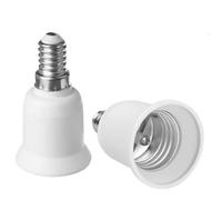 Adaptador de Portalámparas E14 a E27, Convertidor de Casquillo para Bombillas, Base de Bombilla Adecuado para Bombillas Rosca Gruesa E27, Paquete de 2 Piezas