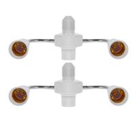 Adaptador de Portalámparas E27 Giratorio de Tres Cabezas Ajustable | Plástico Blanco, Tubo Flexible de 360 Grados, Base Rotatoria, para Bombillas E27 y Luz Direccional