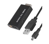 Adaptador de PS2 a HDMI con salida de audio de 3,5 mm y cable HDMI de 50 cm, convertidor compatible con HDTV, monitor y proyector, compatible con 480i/480p/576i para consolas PlayStation 2