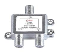 Adaptador de puerto coaxial de 2 vías - Dispositivo divisor combinador de señal de satélite de TV 2 en 1 - Perfecto para conexiones de antena Gestión de cables Distribución Sistemas de entretenimiento