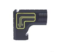 Adaptador de puerto de polvo para sierra de mesa con estructura de flujo de aire optimizada para guiar el aserrín lejos del espacio de trabajo, hecho de material plástico de ingeniería (negro)