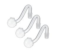 Adaptador de quemador de aceite de vidrio de 14 mm, conector de vidrio de borosilicato resistente al calor para bongs, difusores de aromaterapia y uso en laboratorio (doblado, 3 piezas)