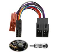 Adaptador de Radio ISO para Coche + Adaptador de Antena DIN ISO 15 + 30 Pines, Plug and Play Conector arnés Cable de estéreo Conexión por Cable para Citroën Peugeot Radio de Coche, Conexión ISOs a DIN