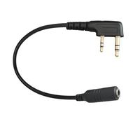Adaptador de radio para auriculares de 25 cm para radios tipo K de dos pines y auriculares de 3,5 mm con soporte de micrófono, ojos LED activados por ruido, sonidos espeluznantes, decoración de