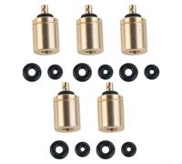 Adaptador de recarga de bote de gas para camping, latón, paquete de 5 | Construcción de latón macizo, duradera y resistente al óxido, se adapta a bidones de butano estándar
