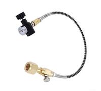 Adaptador de recarga de cilindro con manguera y manómetro para fabricantes de refrescos, construcción de cobre y nailon, rosca TR21-4 a CGA320, calibre de 1500 PSI, compatible con sistemas W21.8 y