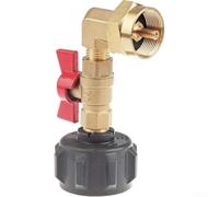 Adaptador de recarga de propano, ángulo de 90 grados con válvula de control, se adapta a cilindros de 1 libra y 40 44 libras, para calefacción al aire libre y equipo de camping