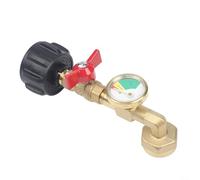 Adaptador de recarga de propano con manómetro y válvula reguladora, adaptador de latón macizo para depósito de 20 lb a botella de 1 libra, llenado rápido en 1 minuto, protección segura contra