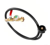 Adaptador de recarga de propano de latón con manómetro, manguera de llenado de tanque de 1 libra para cilindros de 20 a 40 libras, para conector QCC1 a 1 libra para parrillas de camping (4 pies)