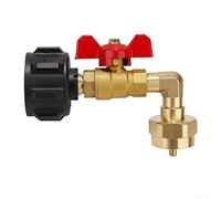 Adaptador de recarga de propano de latón de 90 grados con válvula de control, se adapta a cilindros de propano de 1 libra y 40 44 libras, conexión rápida para aplicaciones de cocción y calefacción al