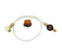 Adaptador de recarga de propano para exteriores con tubo de flujo de aire transparente para estufa de camping y conexiones de combustible de parrilla portátil (válvula de inflado+adaptador)