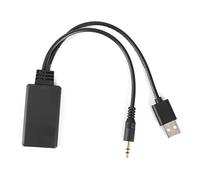 Adaptador de Receptor Bluetooth Universal Bluetooth 5.0 USB 3.5 mm Cable de Audio Aux para Altavoz de automóvil de Sonido estéreo ABS Negro