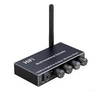 Adaptador de receptor de audio 5.4 con USB para RCA coaxial AUX y puertos de micrófono para transmisión inalámbrica a sistemas heredados en color negro