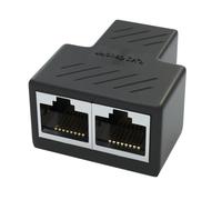 Adaptador de red divisor de cable Ethernet RJ45, 1 hembra a 2 hembra, LAN Ethernet LAN, cable divisor de extensión de red para Cat 5, Cat5e, Cat 6, negro, 1 paquete