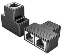 Adaptador de red Ethernet RJ45 divisor de 1 a 2 puertos, RJ45 1 macho a 2 hembra, cable adaptador divisor LAN Ethernet apto para Super Cat5, Cat5e, Cat6, Cat7 (2 unidades)