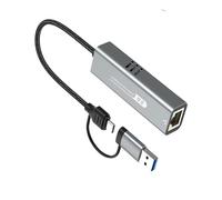Adaptador de red Ethernet USB tipo C a RJ45 de 5000 Mbps para mejorar la velocidad de Internet en varios dispositivos