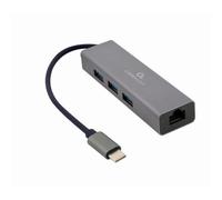Gembird A-CMU3-LAN-01 base para portátil y replicador de puertos USB 3.2 Gen 1 (3.1 Gen 1) Type-C Gris